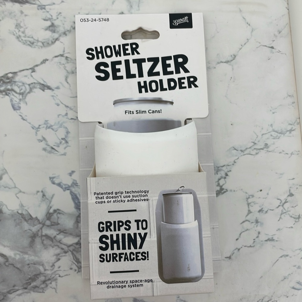 NIB 30 Watt White Shower Slim Can Seltzer Holder